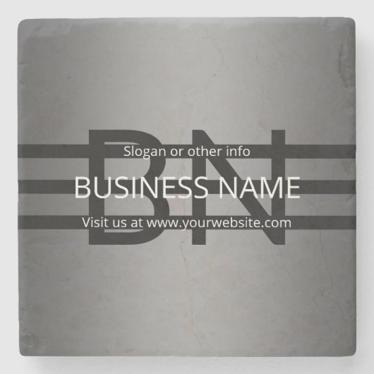 Dessous-de-verre En Pierre Gradient gris moderne et bandes noires horizontale (Devant)