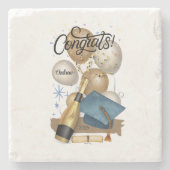 Dessous-de-verre En Pierre Graduation Présent Casquette bleu (Devant)