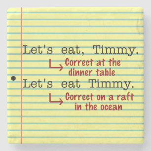 Dessous-de-verre En Pierre Grammaire de la ponctuation amusante