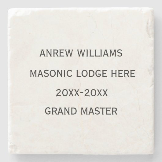 Dessous-de-verre En Pierre Grand maître Freemason Masonic Cadeaux (Devant)