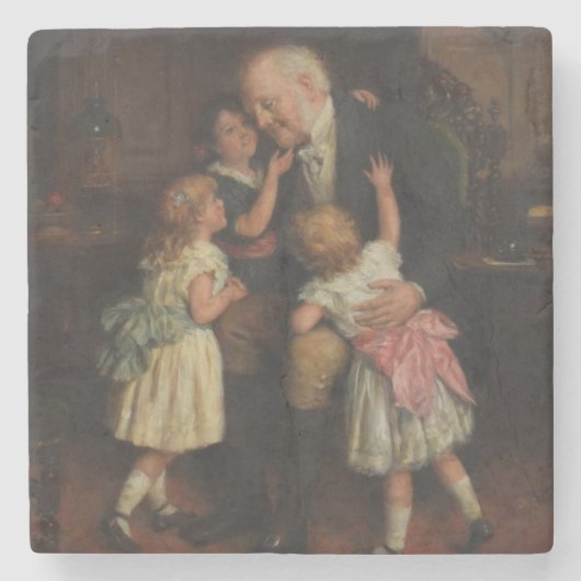 Dessous-de-verre En Pierre Grand-père (par Joseph Clark) (Devant)