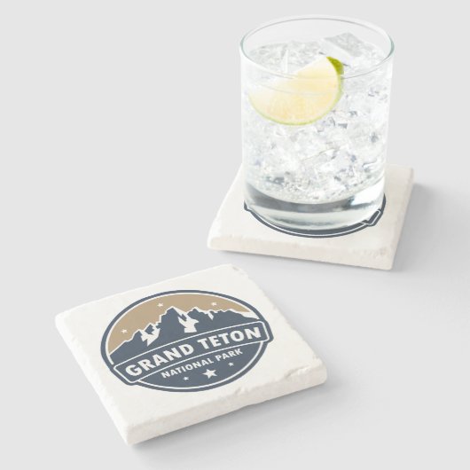 Dessous-de-verre En Pierre Grand Teton National Park Round Emblem (Côté)