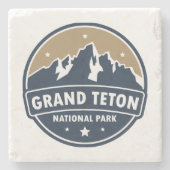 Dessous-de-verre En Pierre Grand Teton National Park Round Emblem (Devant)