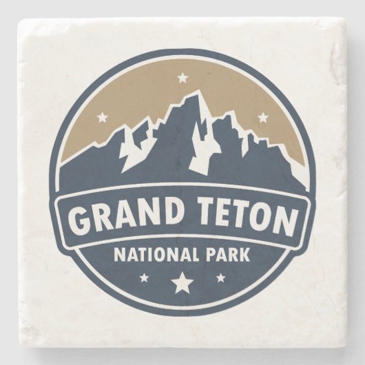 Dessous-de-verre En Pierre Grand Teton National Park Round Emblem (Devant)