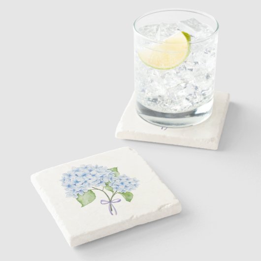 Dessous-de-verre En Pierre Grandmillenail hydrangea arc aquarelle preppy (Côté)