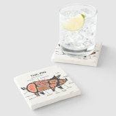 Dessous-de-verre En Pierre Graphique Boucher de porc (Côté)