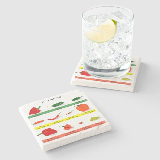 Dessous-de-verre En Pierre Graphique de piment (Côté)