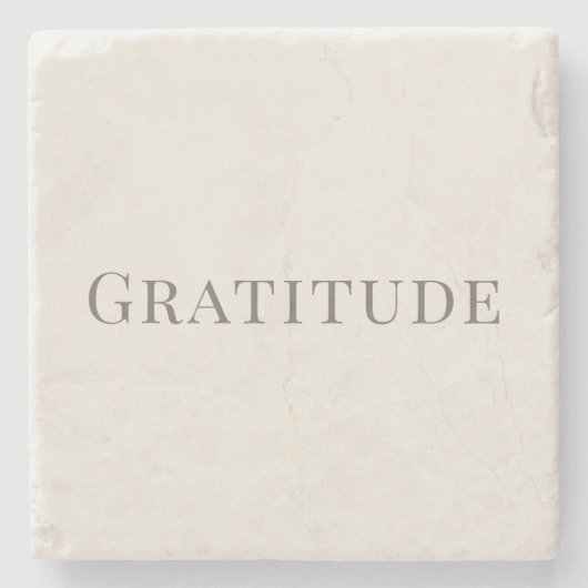 Dessous-de-verre En Pierre Gratitude – Conception de typographie minimale (Devant)