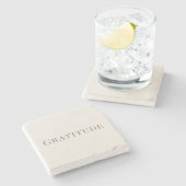 Dessous-de-verre En Pierre Gratitude – Minimal Typography Design (Côté)