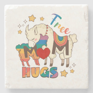 Dessous-de-verre En Pierre Gratuit Maman Hugs - Rainbow Sheep LGBTQ Pride Hug