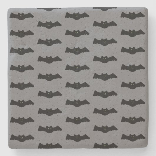 Dessous-de-verre En Pierre Gray and Black Halloween Bats (Devant)