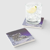 Dessous-de-verre En Pierre Gray Wolves (Côté)