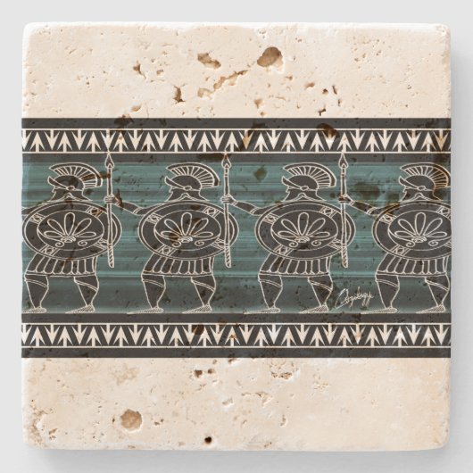 Dessous-de-verre En Pierre Grec Black (Devant)