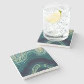 Dessous-de-verre En Pierre Green agate (Côté)
