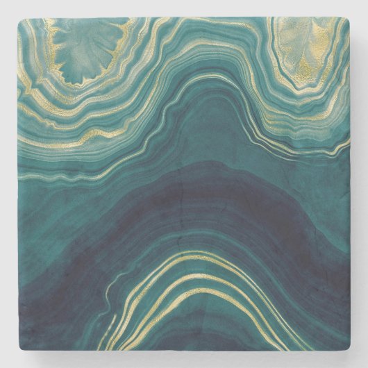 Dessous-de-verre En Pierre Green agate (Devant)