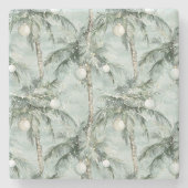 Dessous-de-verre En Pierre Green Tropical Palm Trees Christmas (Devant)