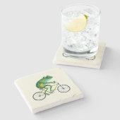 Dessous-de-verre En Pierre Grenouille Sur Vélo (Côté)