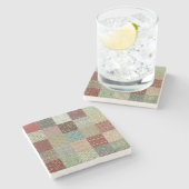 Dessous-de-verre En Pierre Grès d'édredon de patchwork de William Morris (Côté)