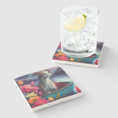 Dessous-de-verre En Pierre Greyhound sur une rame : une aventure Pittoresque (Côté)