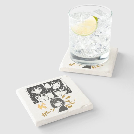 Dessous-de-verre En Pierre Grilles d'Anime émotionnelles. Aucun groupe (Côté)