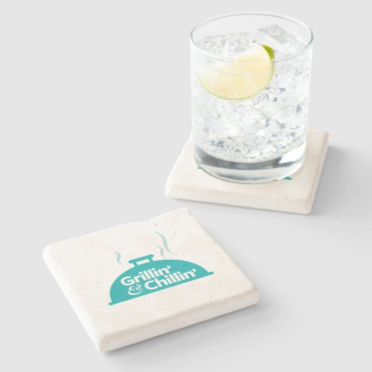 Dessous-de-verre En Pierre Grillin et Chillin (Côté)