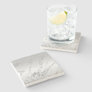 Dessous-de-verre En Pierre Gris Argent Pailleté Faux Brillants