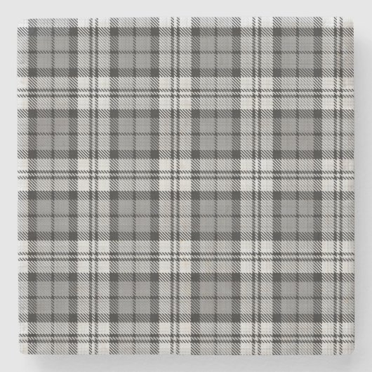 Dessous-de-verre En Pierre Gris Blackwatch Tartan Design Plaid (Devant)