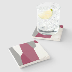 Dessous-de-verre En Pierre Gris rose et blanc