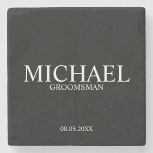 Dessous-de-verre En Pierre Groomsman personnalisé moderne