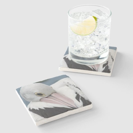 Dessous-de-verre En Pierre Gros plan pélican australien (Côté)