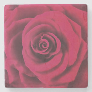 Dessous-de-verre En Pierre Grosse Rose rouge