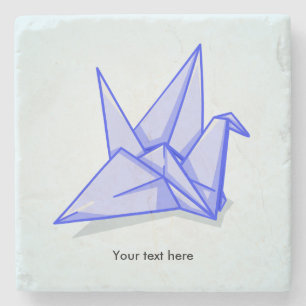 Dessous-de-verre En Pierre Grue en papier bleu