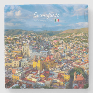 Dessous-de-verre En Pierre Guanajuato, Mexique - Paysage urbain coloré