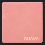 Dessous-de-verre En Pierre Guava pink color name<br><div class="desc">Le rose chaud des fruits de goyave.</div>