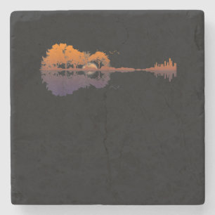 Dessous-de-verre En Pierre Guitar Lake Shadow