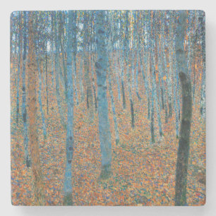 Dessous-de-verre En Pierre Gustav Klimt Forêt de Hêtres Art Fin Vintage