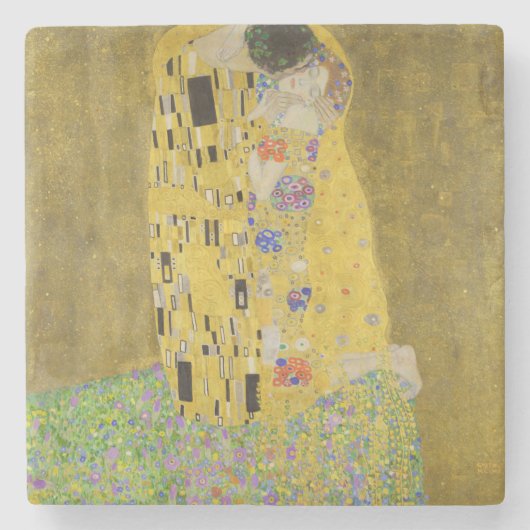 Dessous-de-verre En Pierre Gustav Klimt - Le baiser (Devant)