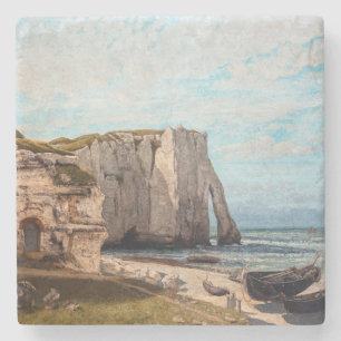 Dessous-de-verre En Pierre Gustave Courbet - Falaises à Etretat après la temp
