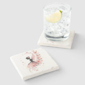 Dessous-de-verre En Pierre Hada Rosa con Flores de Sakura (Côté)