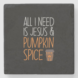 Dessous-de-verre En Pierre Halloween All I Need Is Jesus And Pumpkin Birthday