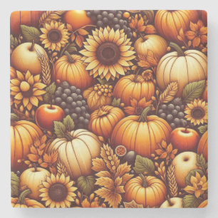 Dessous-de-verre En Pierre Halloween/Automne/Automne/citrouille