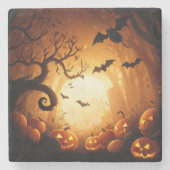 Dessous-de-verre En Pierre Halloween/chauve-souris/Citrouille/automne (Devant)