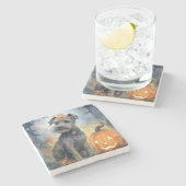 Dessous-de-verre En Pierre Halloween Chesapeake Bay Terrier Avec Citrouilles (Côté)