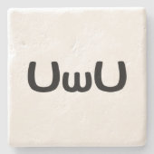 Dessous-de-verre En Pierre Happy Anime Face Emoticon (Devant)