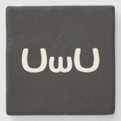 Dessous-de-verre En Pierre Happy Anime Face Emoticon (Devant)