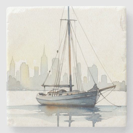 Dessous-de-verre En Pierre Harbour Dawn (Devant)