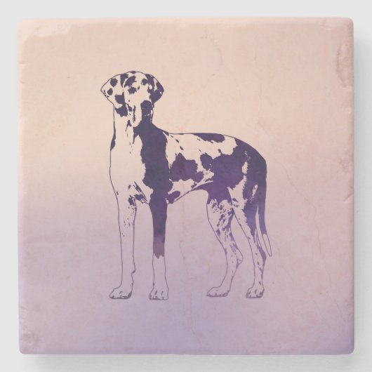 Dessous-de-verre En Pierre Harlequin great dane (Devant)