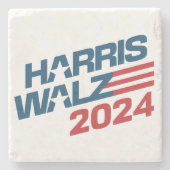 Dessous-de-verre En Pierre Harris Walz Élection 2024 (Devant)