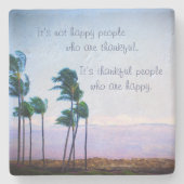 Dessous-de-verre En Pierre Hawaii Palm Tree Photo Remerciements Happful Peopl (Devant)