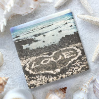 Hawaii plage de lave de sable noir amour coeur roc